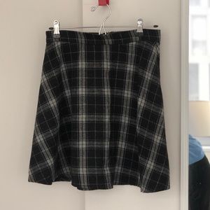 Green and black plaid skirt